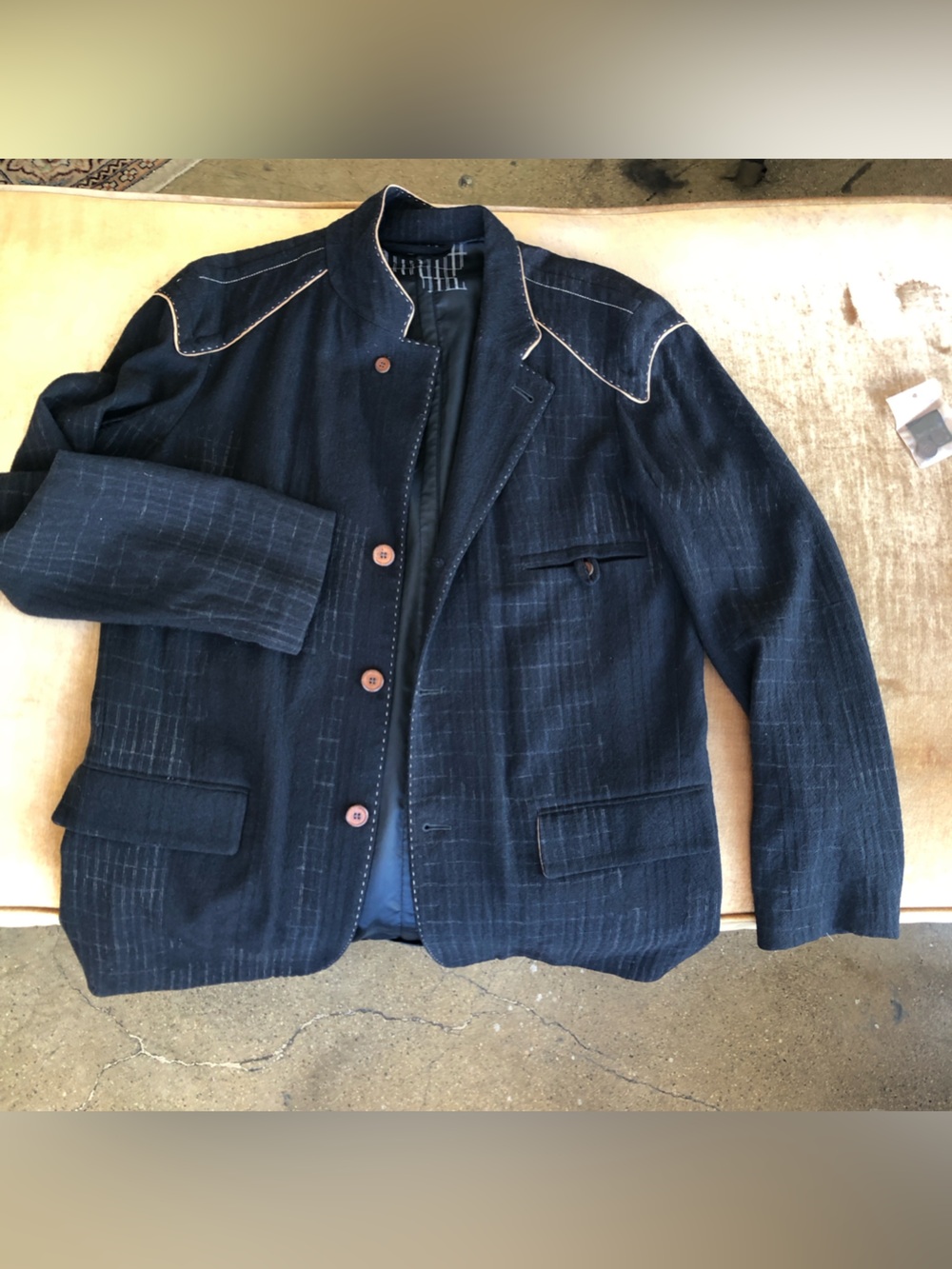 New Without Tag Italy made Jacket Lana Hand made Unique Designer High Fashion